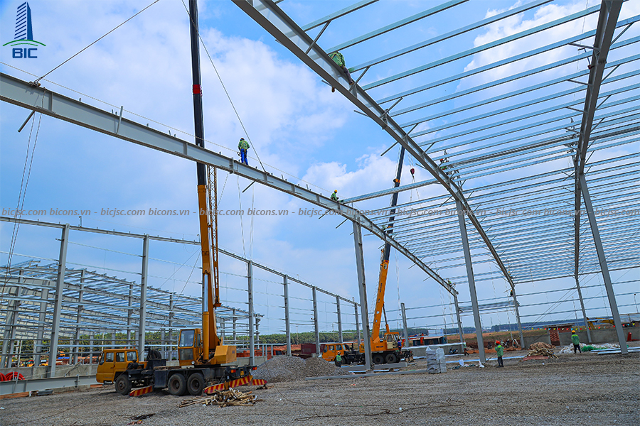 Construction and Installation of Steel Structure Factory Project Viet My Dong Nai