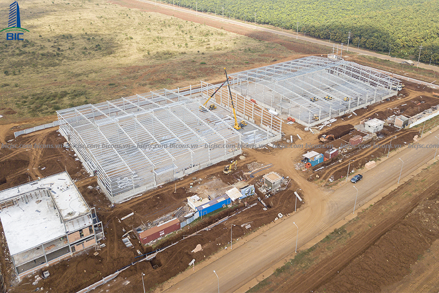Construction and Installation of Steel Structure Factory Project Viet My Dong Nai