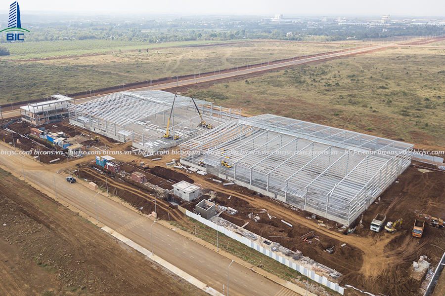 Construction and Installation of Steel Structure Factory Project Viet My Dong Nai