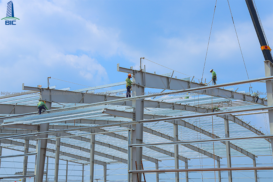 Construction and Installation of Steel Structure Factory Project Viet My Dong Nai