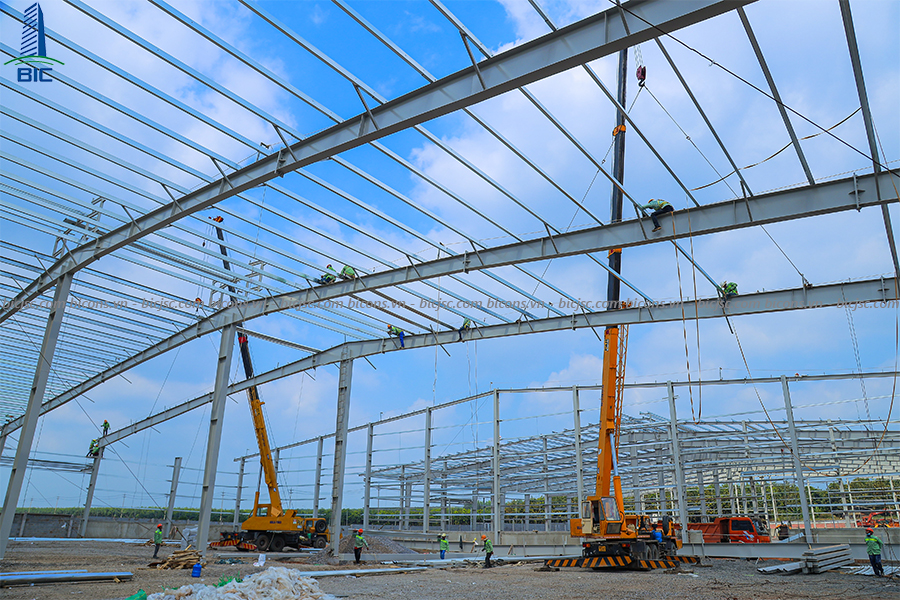 Construction and Installation of Steel Structure Factory Project Viet My Dong Nai