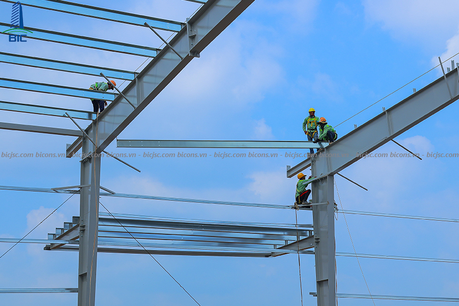 Construction and Installation of Steel Structure Factory Project Viet My Dong Nai
