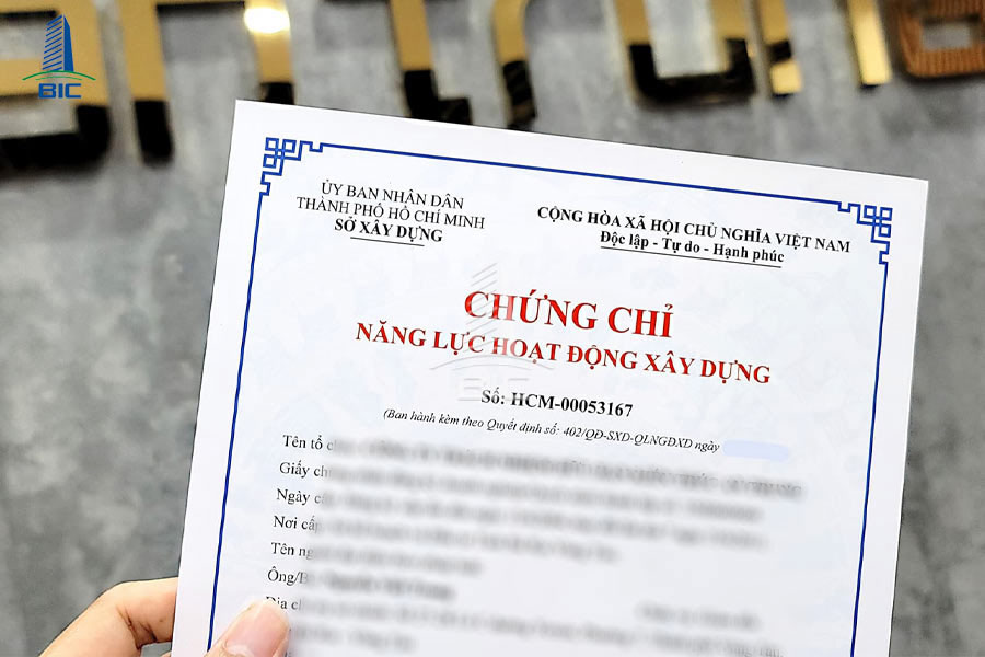 chứng chỉ năng lực xây dựng
