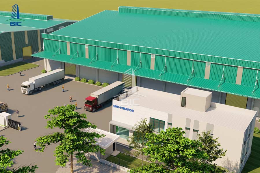 thiết kế nhà xưởng kết hợp văn phòng