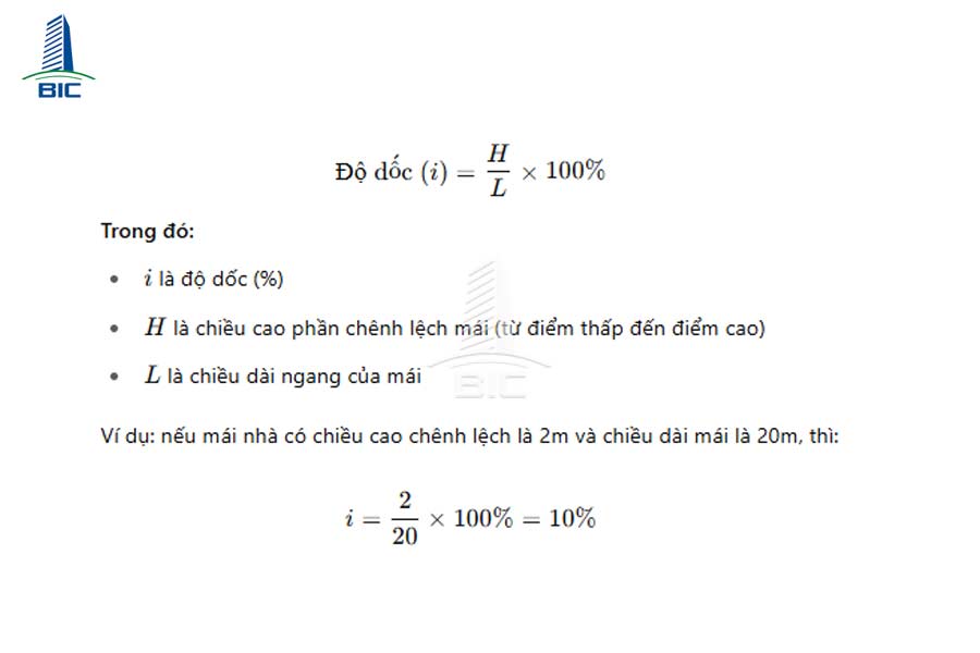 độ dốc mái